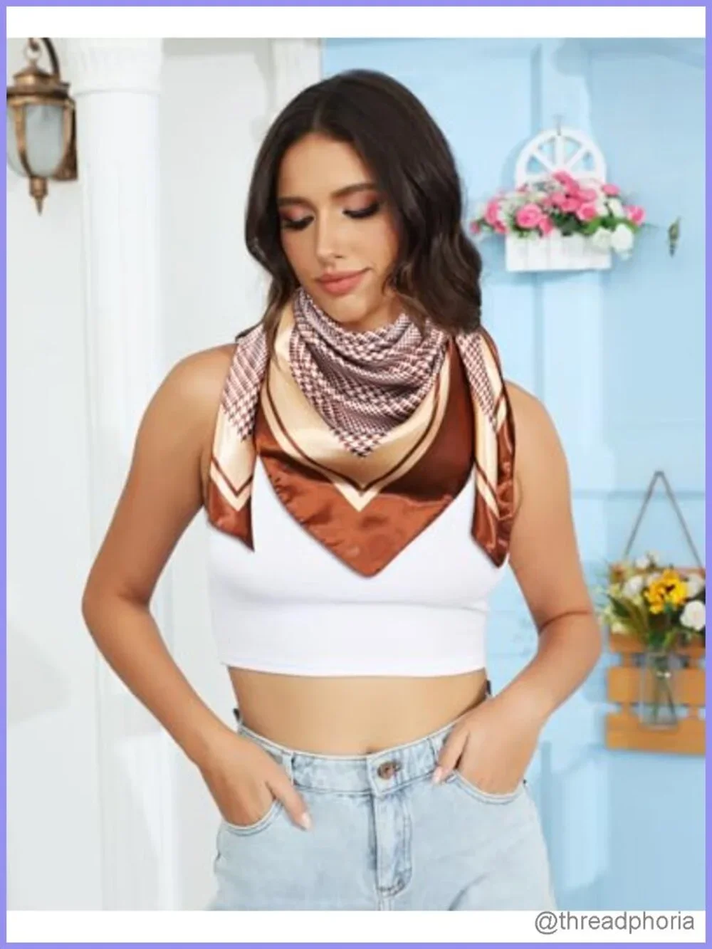 35 Inch Square Satin Scarf for Women Silk-Like Headscarf Bandana